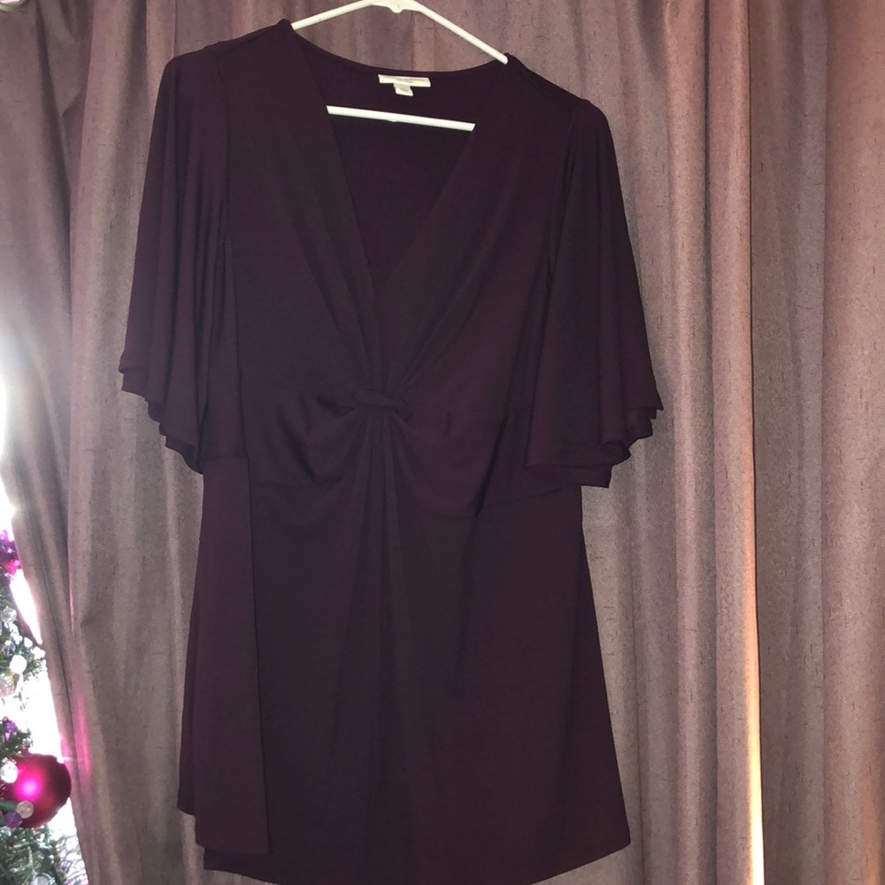 Deep Purple (plum) Knot front maternity top